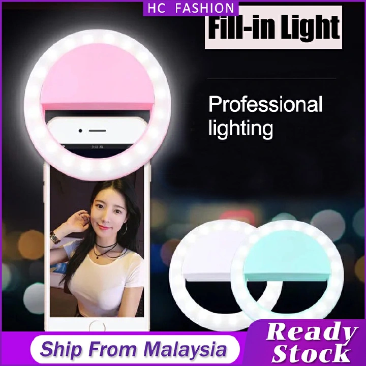 Raya 2022 HC Rechargeable Selfie Ring Light Mini Portable 36 LED USB Level Brightness Adjustable Pho