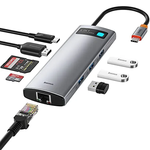 Baseus 8-in-1 Type-C HUB Star Joy Series Multifunctional Docking Station-8-Port | Adapter HUB USB-C - HDMI/ 3*USB3.1/ RJ45/ SD/TF / PD 100W