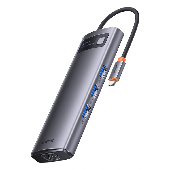 Baseus 8-in-1 Type-C HUB Star Joy Series Multifunctional Docking Station-8-Port | Adapter HUB USB-C - HDMI/ 3*USB3.1/ RJ45/ SD/TF / PD 100W