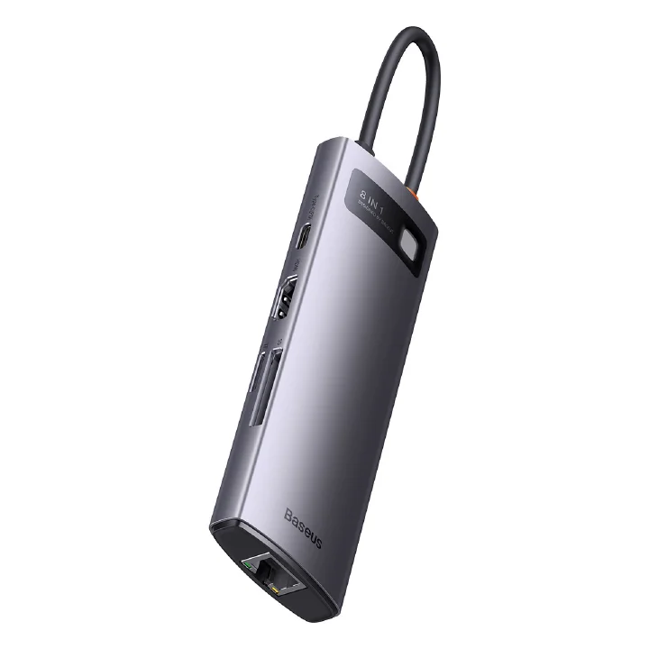 Baseus 8-in-1 Type-C HUB Star Joy Series Multifunctional Docking Station-8-Port | Adapter HUB USB-C - HDMI/ 3*USB3.1/ RJ45/ SD/TF / PD 100W