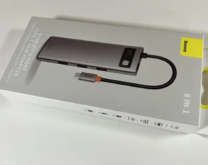 Baseus 8-in-1 Type-C HUB Star Joy Series Multifunctional Docking Station-8-Port | Adapter HUB USB-C - HDMI/ 3*USB3.1/ RJ45/ SD/TF / PD 100W