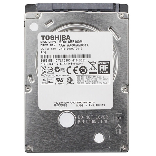 Toshiba 1TB Laptop Hard Disk