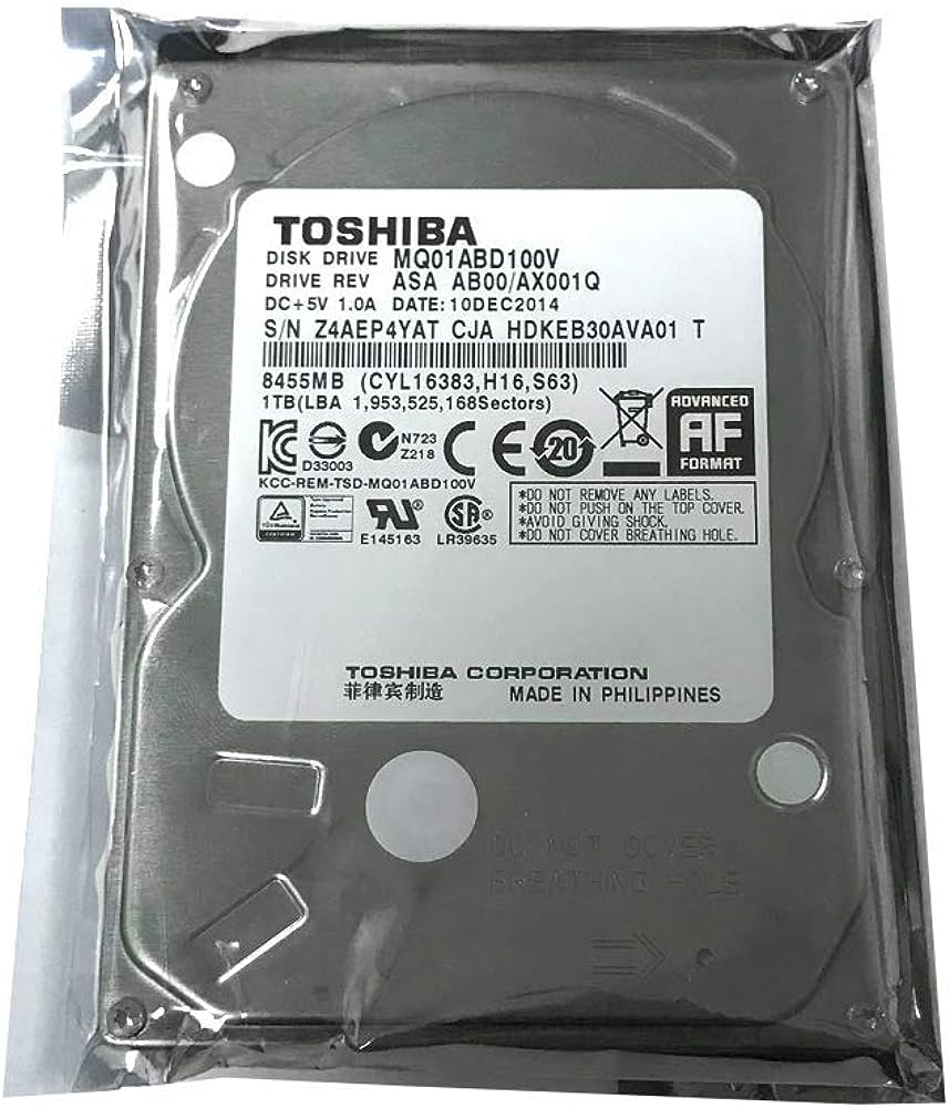 Toshiba 1TB Laptop Hard Disk