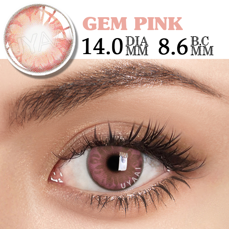 UYAAI 2Pcs/Pair GEM Series BLUE GRAY Colored Contact Lenses for eyes Colored Eye Lenses Color Contact lens Beautiful Pupil