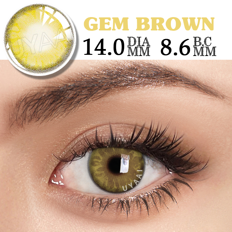 UYAAI 2Pcs/Pair GEM Series BLUE GRAY Colored Contact Lenses for eyes Colored Eye Lenses Color Contact lens Beautiful Pupil