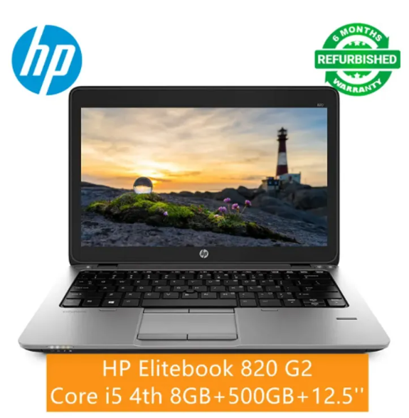 (SPECIAL OFFER+FREE MOUSE) Refurbished Hp EliteBook 820 G2 | Core i5 | 8GB RAM | 500GB HDD 5TH GENERATION, 6 Months Warranty Laptop Computer | Notebook Black 12.5 Inches