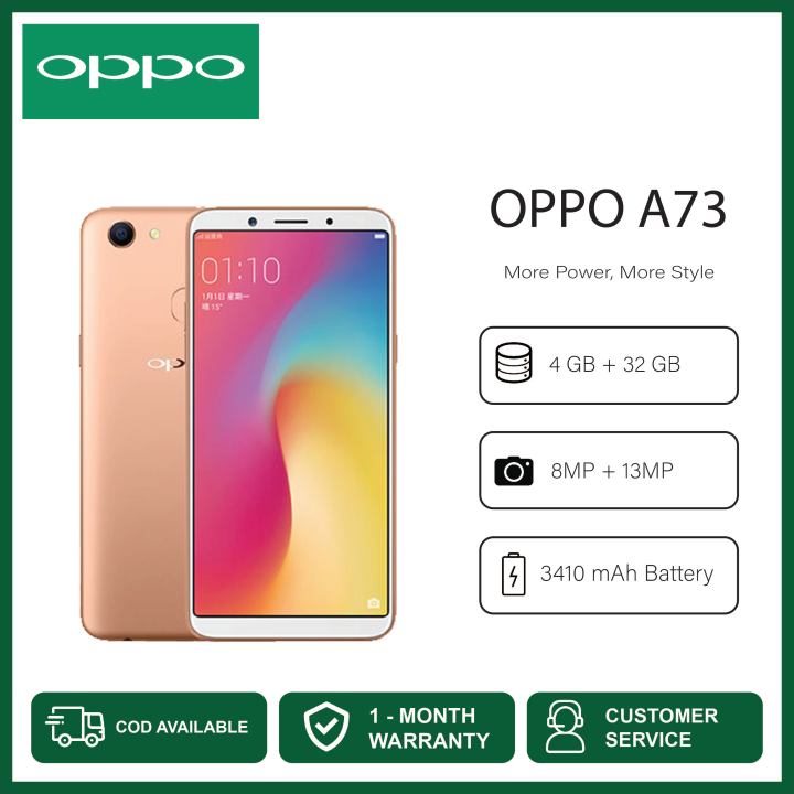 Best price for Refurbished OPPO A73 Smartphone 6.0 inch FHD+Full Screen 4GB  RAM + 64GB/32GB ROM Storage Dual SIM 13MP Rear Camera Smart Phones  Black/GOLD 64GB