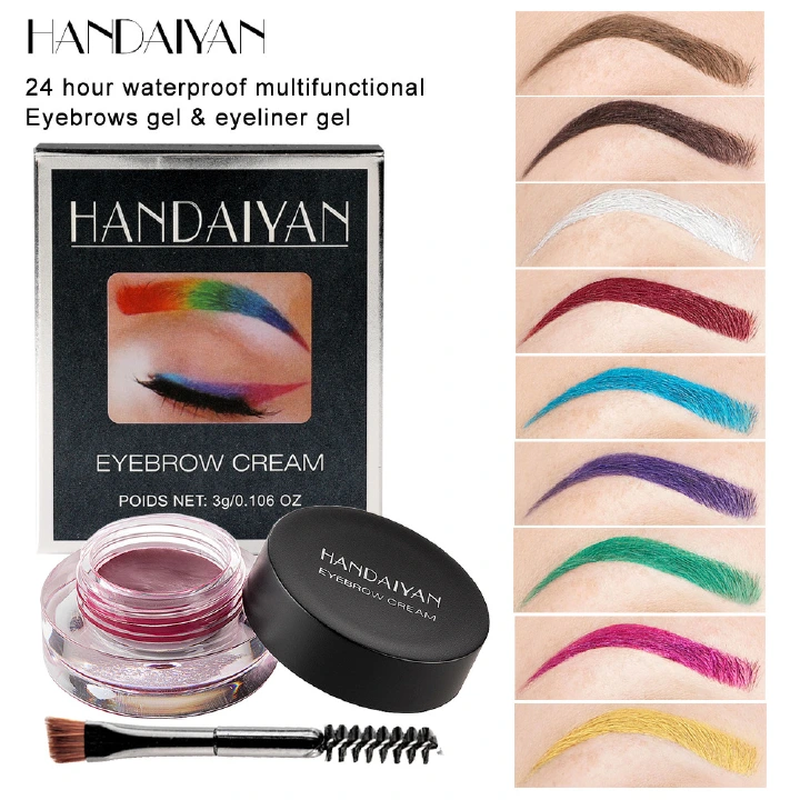 Colorful Eyebrow Dye 12 colors waterproof not easy to fall out and smudge,Natural Eyebrow Makeup, Suitable for Everyone