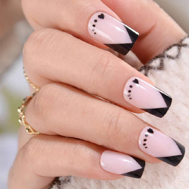 24Pcs Fake Nails Long Handmade Wearable Nail Nail Art Nail Patch Nail Art Patch，Reusable Stick On Nails Press on Full Cover False Nail Removable Fake Nails