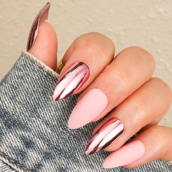 24Pcs Fake Nails Long Handmade Wearable Nail Nail Art Nail Patch Nail Art Patch，Reusable Stick On Nails Press on Full Cover False Nail Removable Fake Nails