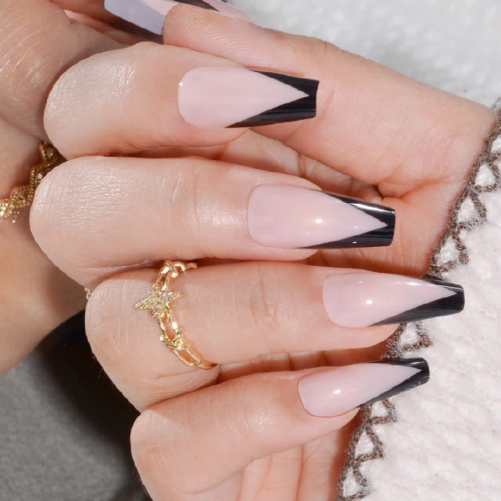 24Pcs Fake Nails Long Handmade Wearable Nail Nail Art Nail Patch Nail Art Patch，Reusable Stick On Nails Press on Full Cover False Nail Removable Fake Nails