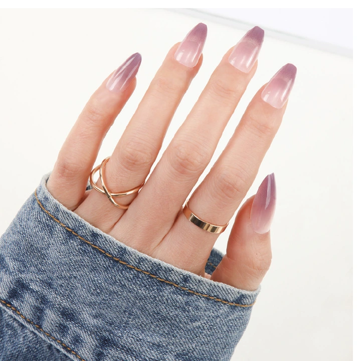 24Pcs Fake Nails Long Handmade Wearable Nail Nail Art Nail Patch Nail Art Patch，Reusable Stick On Nails Press on Full Cover False Nail Removable Fake Nails