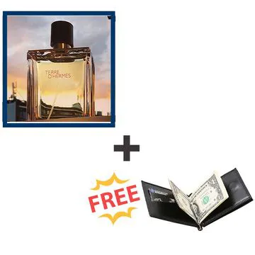 Terre de hermes perfume plus free Money clip wallet 100ml