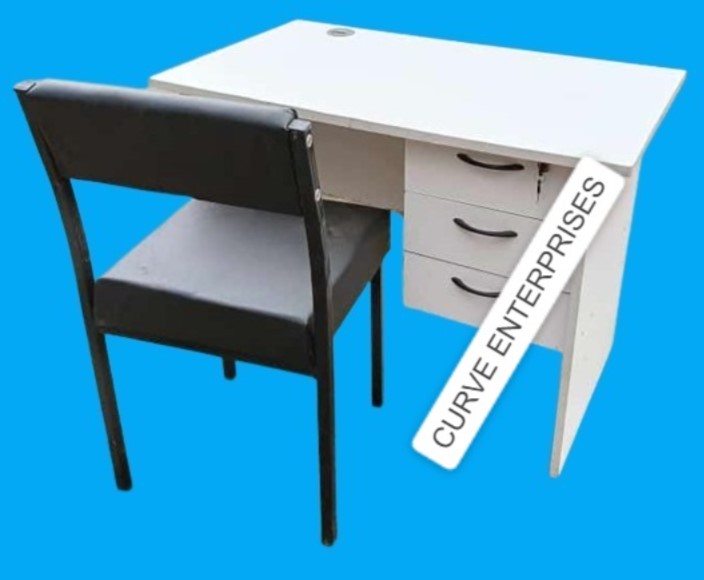 1 Meter Office And Study Desks and chair      White.     -  Ideal for home and office use durable Good Posture Comfortable Ideal for home and office use durable