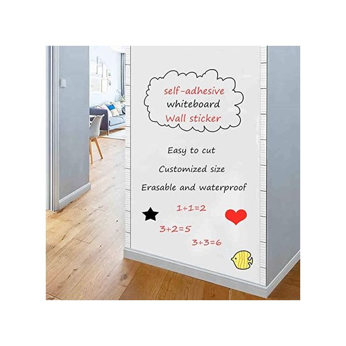 Whiteboard Wall Sticker, Erasable Decal, Self-adhesive Peel and Stick Whiteboard