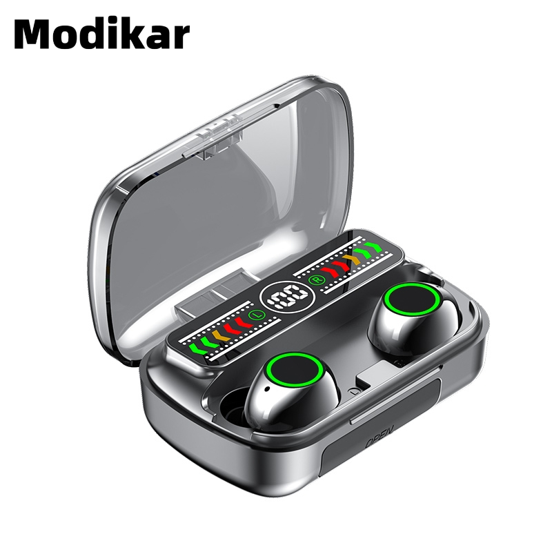 Modikar M100 Wireless Bluetooth Earphones HiFi Music Earbuds With Mic Sports Waterproof Earphone BlackBlack