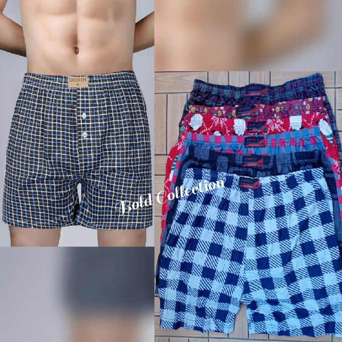 6Pcs Soft Cotton Checked Big Size Men's Boxers Comfy Fit Men Underwear