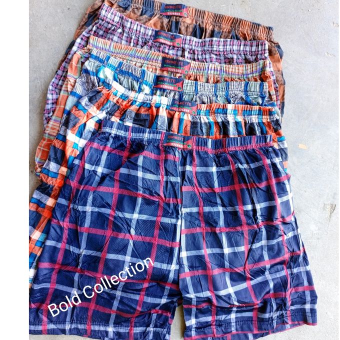 6Pcs Soft Cotton Checked Big Size Men's Boxers Comfy Fit Men Underwear