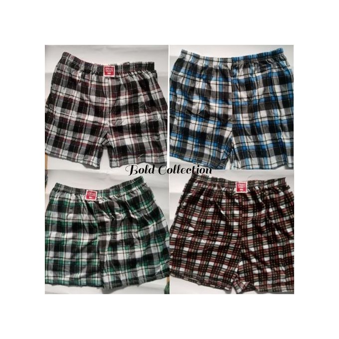 6PACK Soft Cotton Men's Checked Boxers Shorts(Waist 28-36)