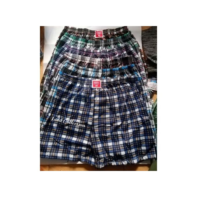 6PACK Soft Cotton Men's Checked Boxers Shorts(Waist 28-36)