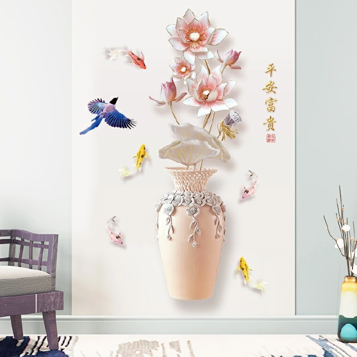 Chinese Style Vintage Vase Wall Stickers, Wall Decor, Big Large Wall Stickers