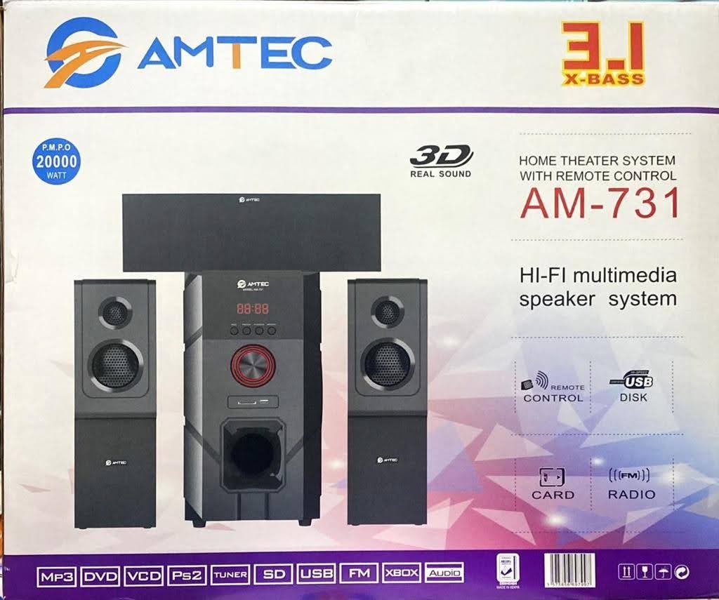 Amtec AM-731 3.1CH Sub Woofer Bluetooth System-FM,USB,SD-20000W