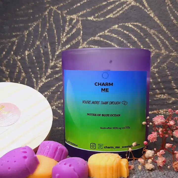 (FLASH SALE)BLUE OCEAN SCENTED CANDLE;Popular Luxury Design Soy Wax Spiritual Scented Candles For Home Restaurant Festival Decor romantic  dinner valentines gifts for both men and women