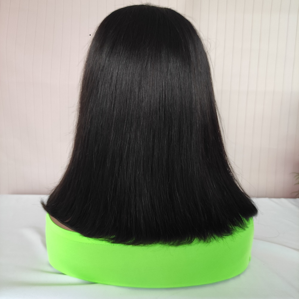 Human Hair 13x4 Frontal Lace HD Straight  BOB Splicing Wig Four Colors