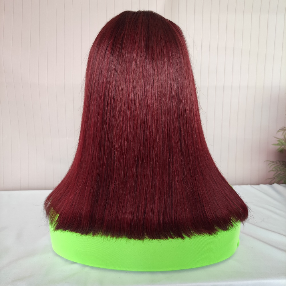 Human Hair 13x4 Frontal Lace HD Straight  BOB Splicing Wig Four Colors