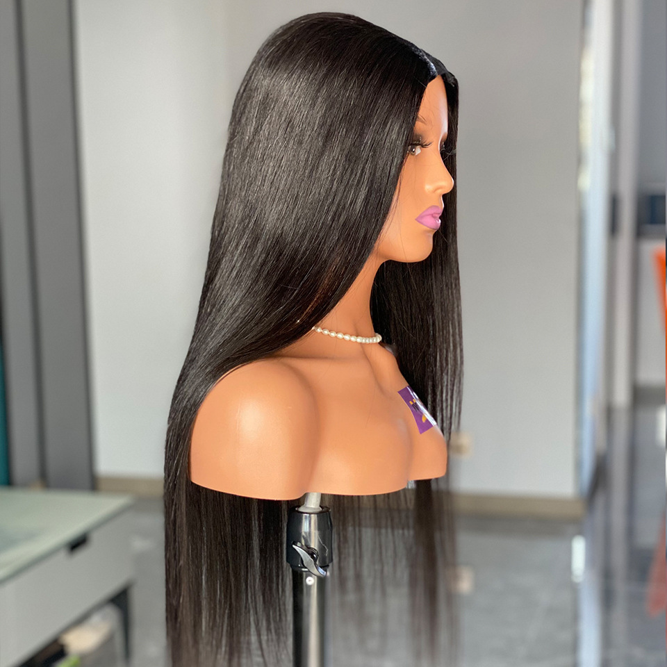 12A Straight Wigs Human Hair Lace Front Wigs Natural Black 150 Density 16-32 Inch