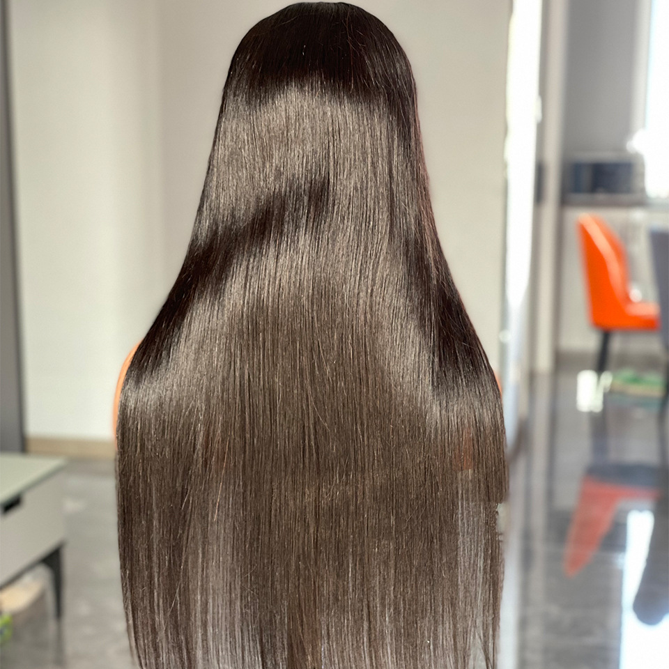 12A Straight Wigs Human Hair Lace Front Wigs Natural Black 150 Density 16-32 Inch