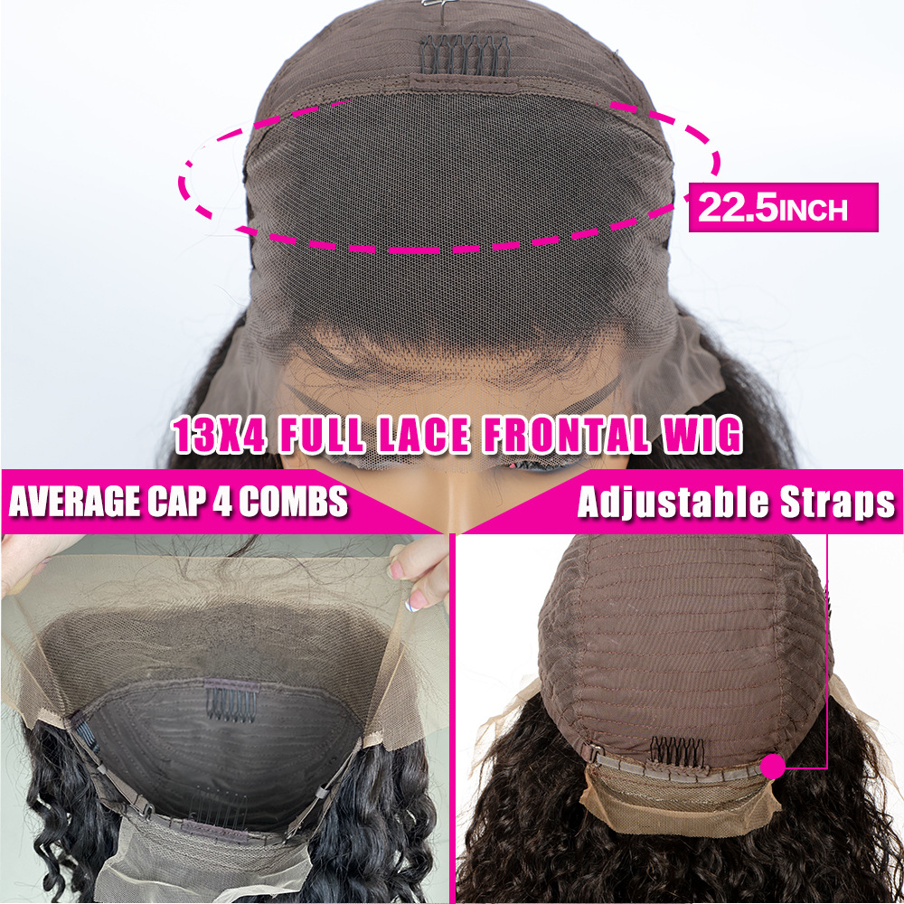 12A Straight Wigs Human Hair Lace Front Wigs Natural Black 150 Density 16-32 Inch