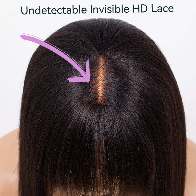 1X4 Top Lace Closure Glueless Wig Wear and Go Bob Wig 12A Straight Human Hair Wigs With Bangs 10 inch Kim Closure