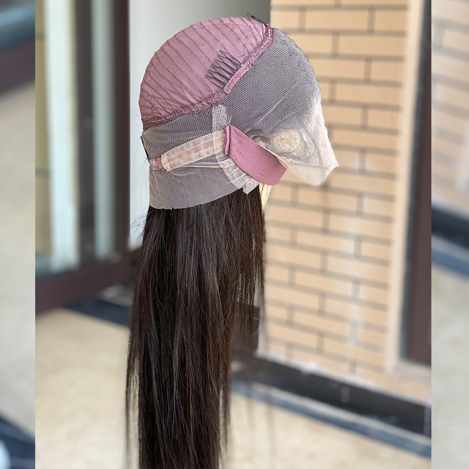 Super 12  A  360 Top Swiss Lace Virgin Human Hair Wigs Vietnam Hair 150 Density 16-26 Inch  Natural Black