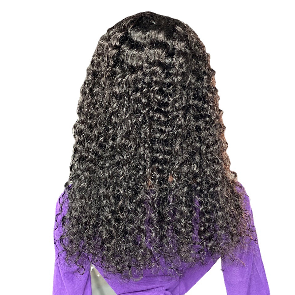 13x4 HD Transparent Top Swiss Lace Front Wig Water Wave Human Hair Jerry Curly