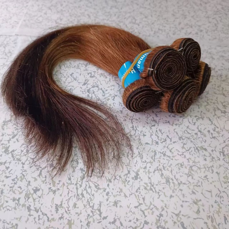 5pcs Bundles With 4x4 Lace Closure 100% Human Hair  Package Set  30/4 Brown Color  12-18 Inch In Stock