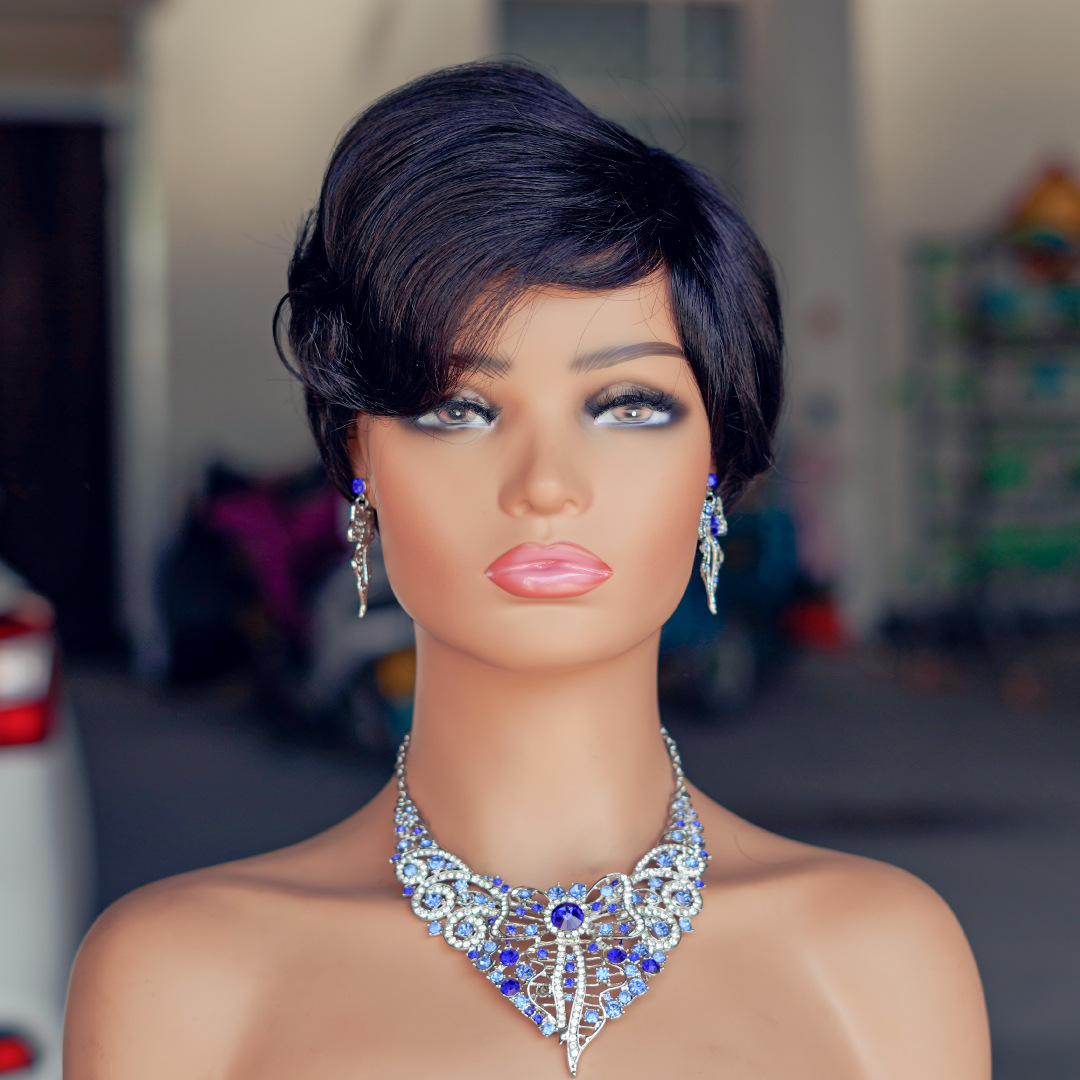 Human Hair Glueless Wear and Go Short Pixie Wig