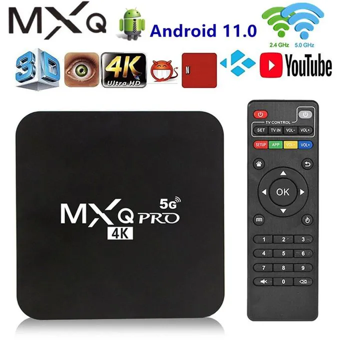 MXQ Pro 5G Android TV Box  Android Smart Box 4K 3D Video Dual Band 2.4G/5.8G WiFi Quad Core Home Media Player With Special Mira Cast Feature