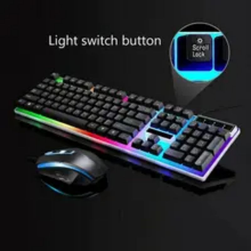 Keyboard & Mouse Combos Backlit Gaming Keyboard And Mouse Rubber Russian Wired Keyboard Suitable For Gamers Black