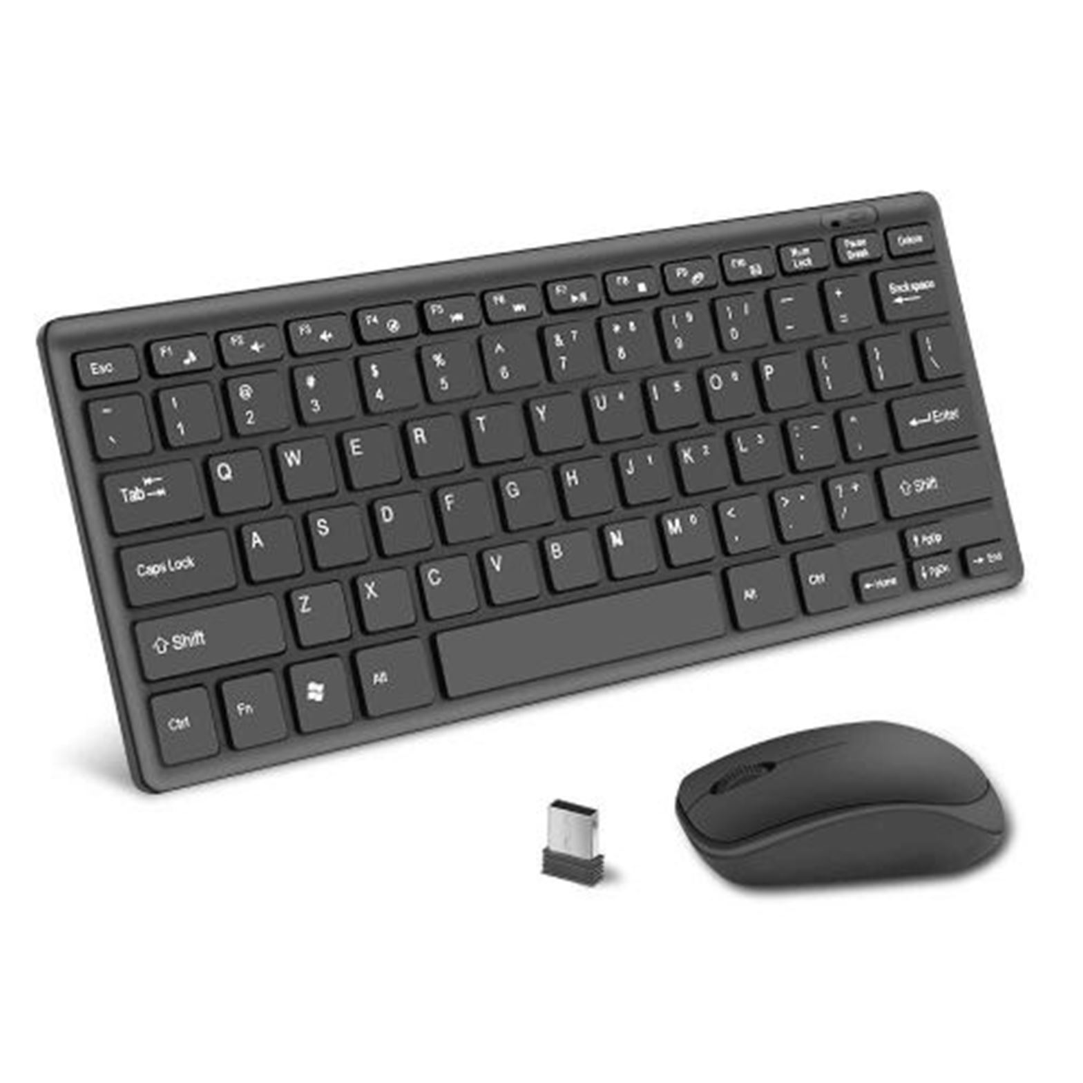 Wireless Keyboard Portable 2.4GHz Mini Keyboard with Mouse Black M