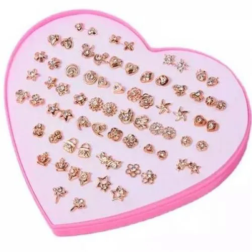 36 Pairs Set Gold Earrings Fashion Ear Studs Unisex Jewelry