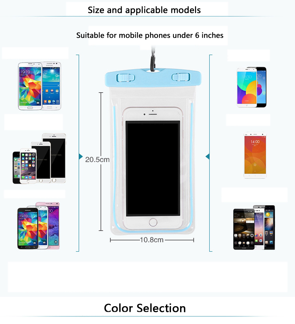 Waterproof Pouch Dry Case Cover For Universal 4.8&quot;-6.0&quot; Phone Camera Mobile Phone Water proof Bags