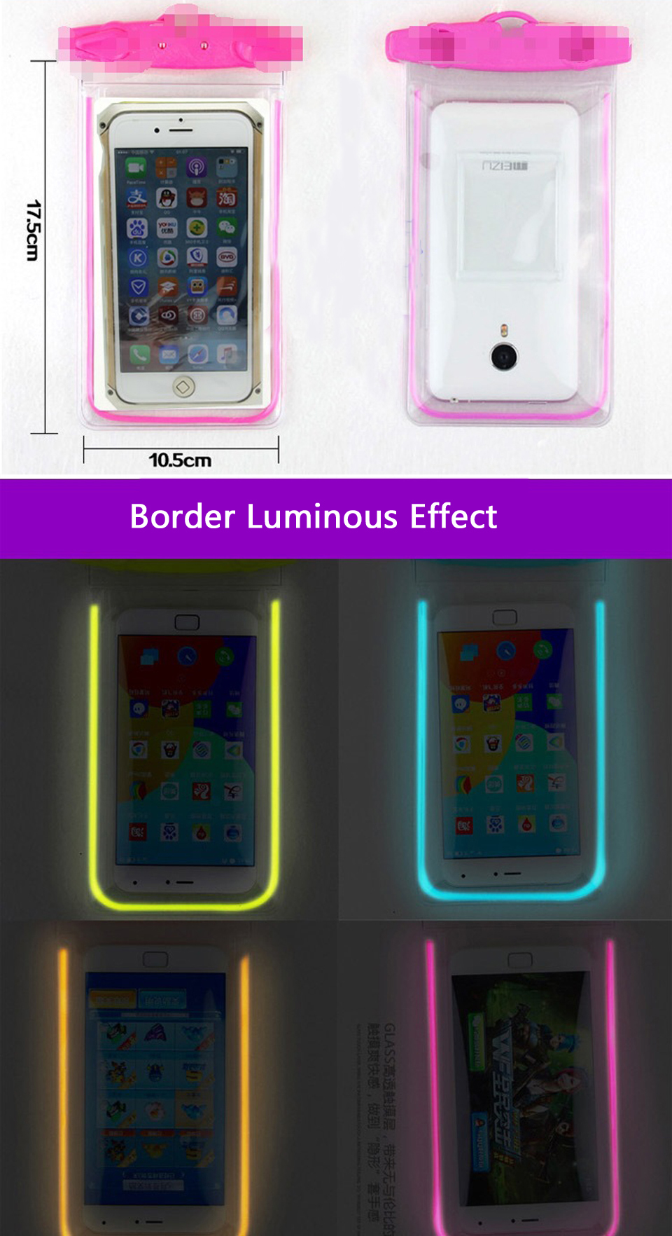 Waterproof Pouch Dry Case Cover For Universal 4.8&quot;-6.0&quot; Phone Camera Mobile Phone Water proof Bags