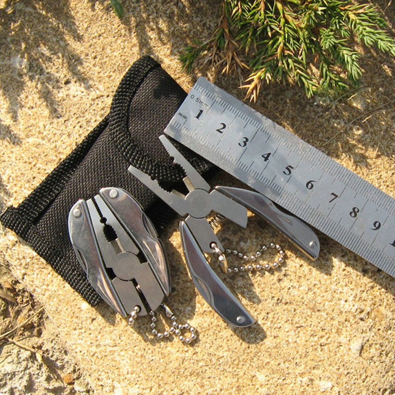 Stainless Steel Outdoor Portable Multitool Pliers Knife Keychain Screwdriver Multi Tools Mini Pliers