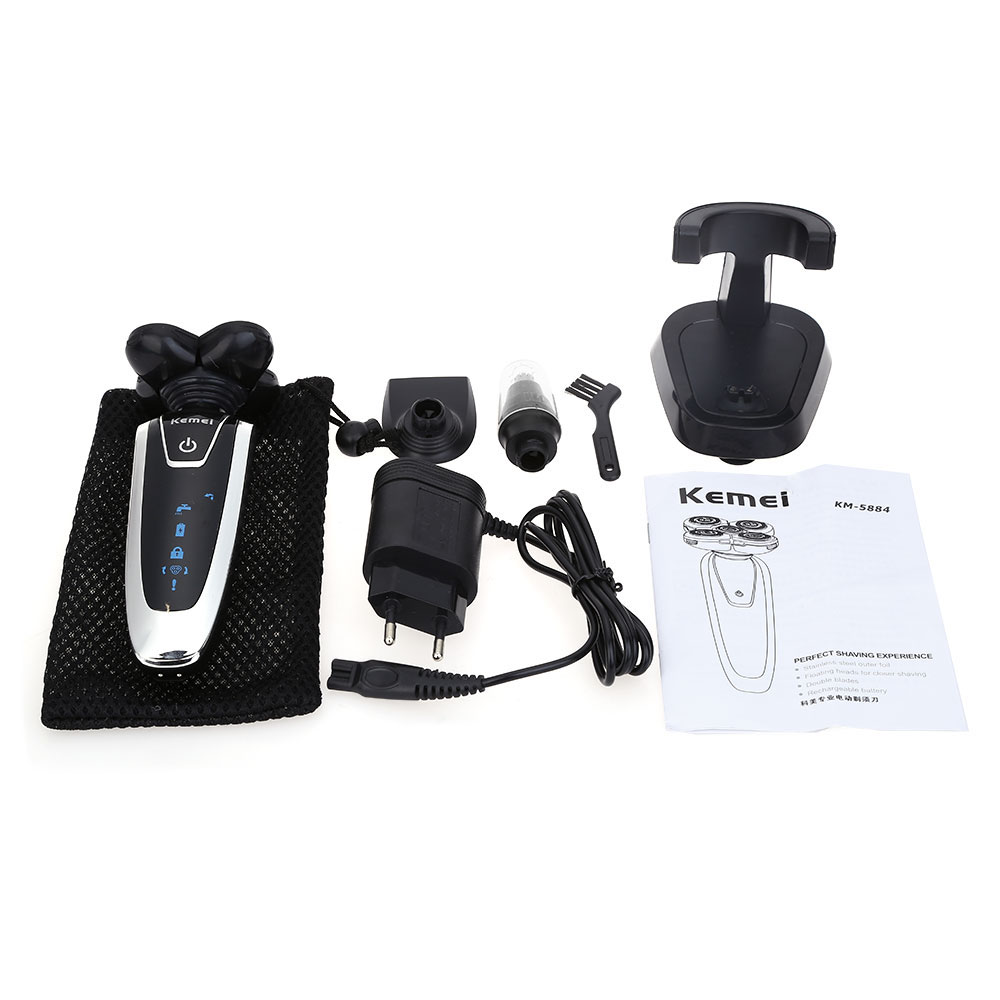 Kemei  3 in 1 Rechargeable Electric Shaver 5 Blade Washable Electric Shaving Razor for Men Face Care