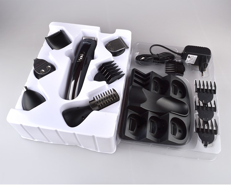 Kemei 6 in 1 Rechargeable Hair Trimmer Titanium Hair Clipper Electric Shaver Beard Trimmer Men