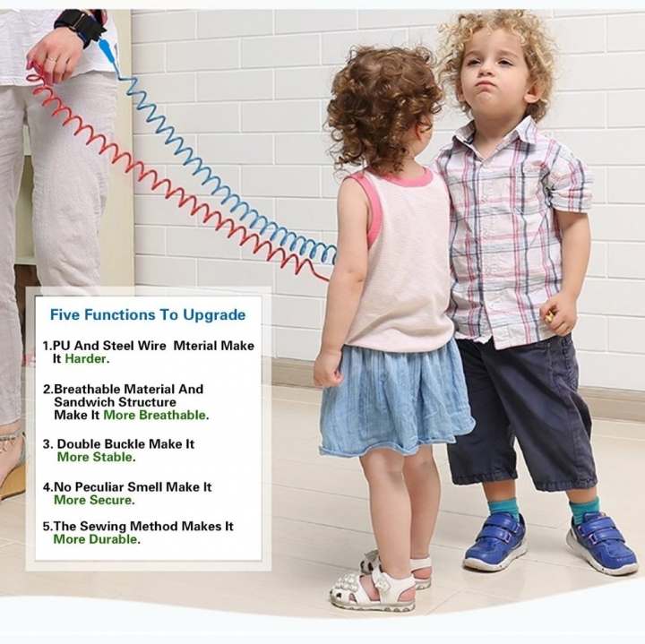 Anti Lost Wrist Link Wristband Baby Safety Strap Kids Toddler Belt Walking Rope PU Link