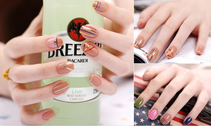30pcs Rolls Striping Tapes Colorful Line Nail Stickers DIY Nail Art Kit Manicaure Beauty decorations