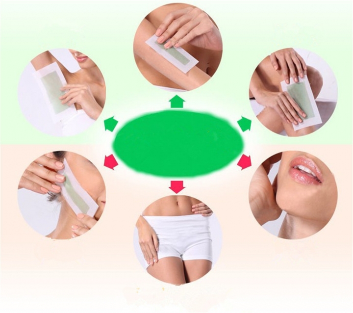 10pcs Summer Professional Hair Removal Double Sided Cold Wax Strips Paper For Leg Body Fac