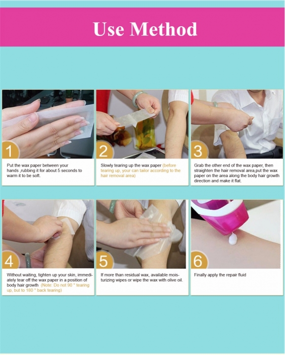 10pcs Summer Professional Hair Removal Double Sided Cold Wax Strips Paper For Leg Body Fac
